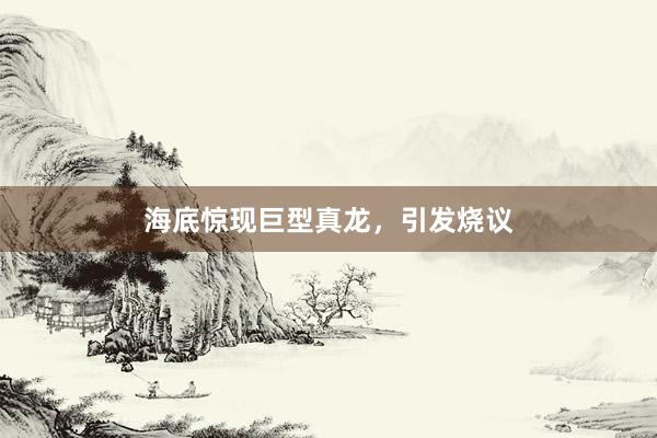 海底惊现巨型真龙，引发烧议